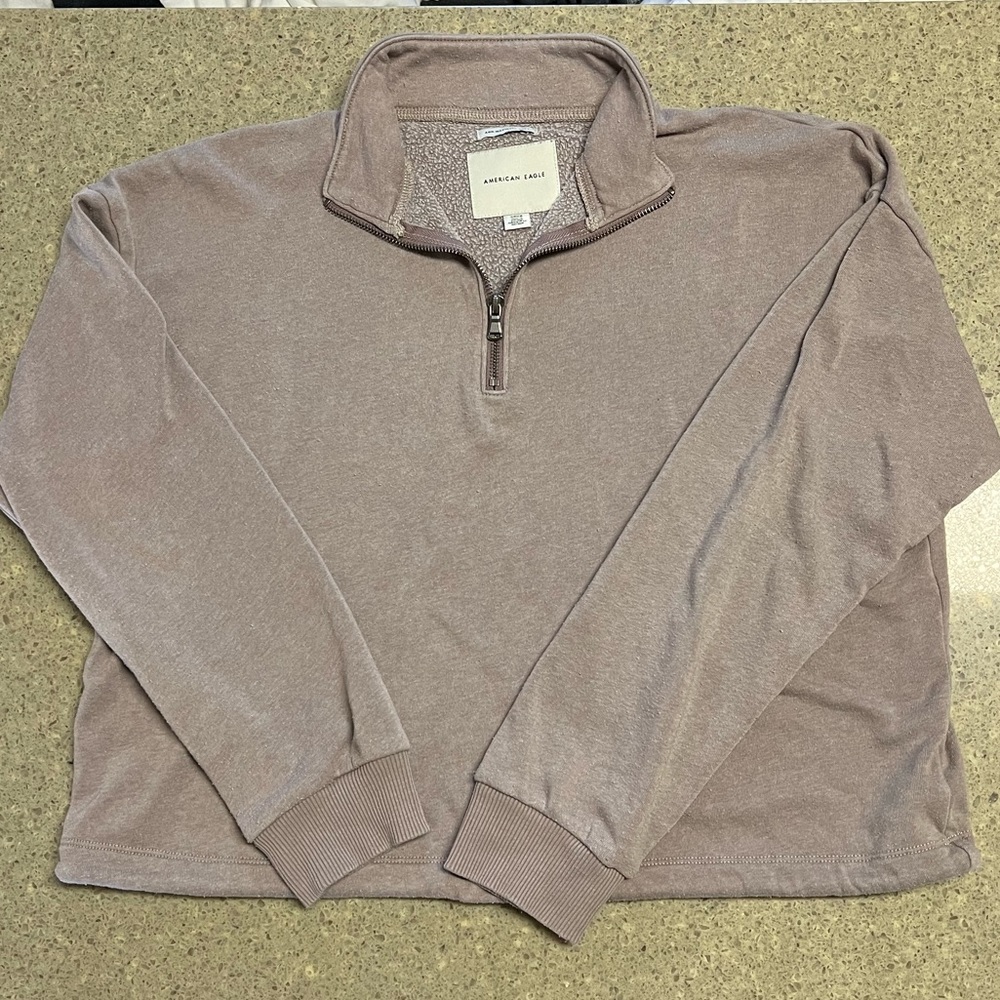 American Eagle Cropped Half Zip Pullover